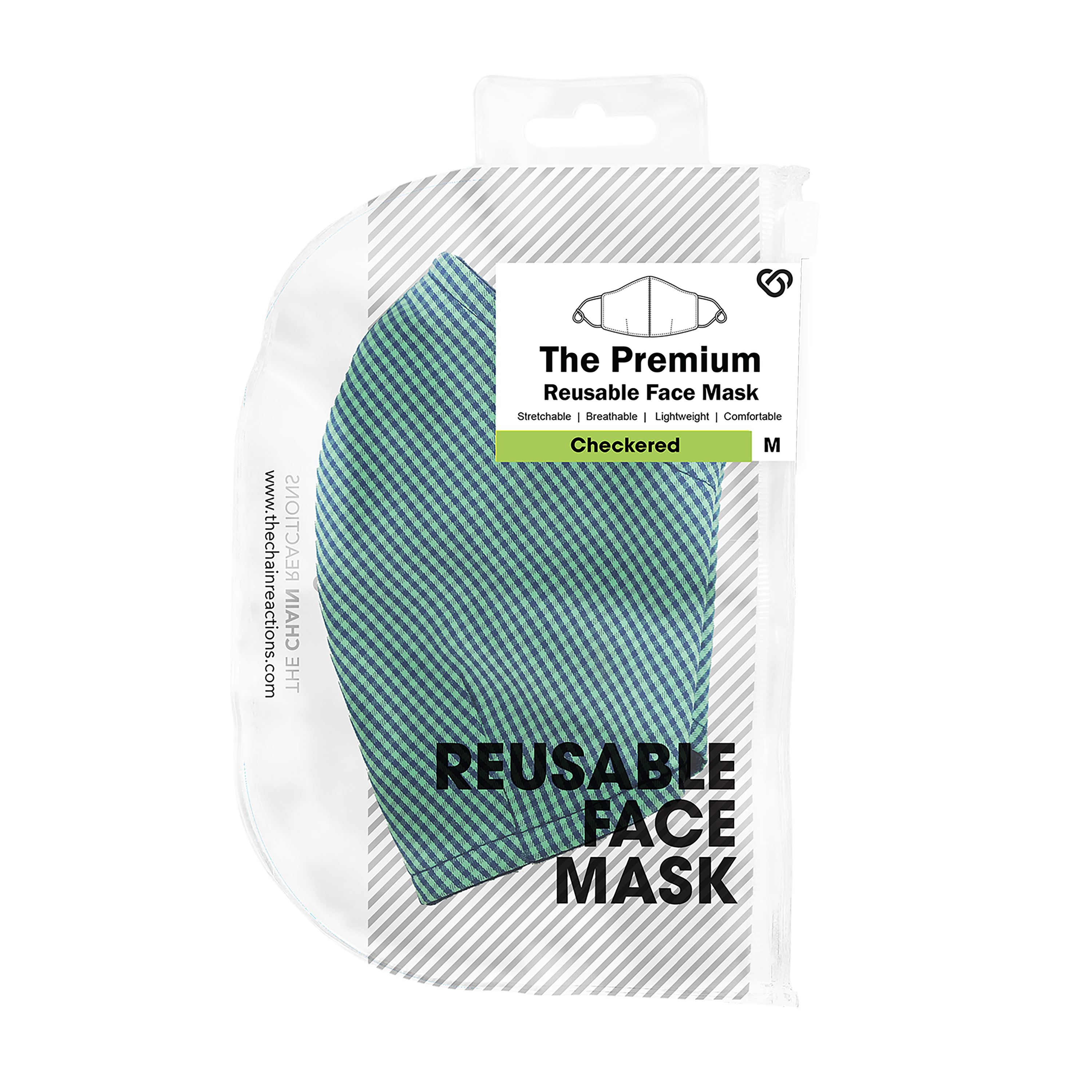 The Premium Reusable Face Mask in Shepherd Check Green