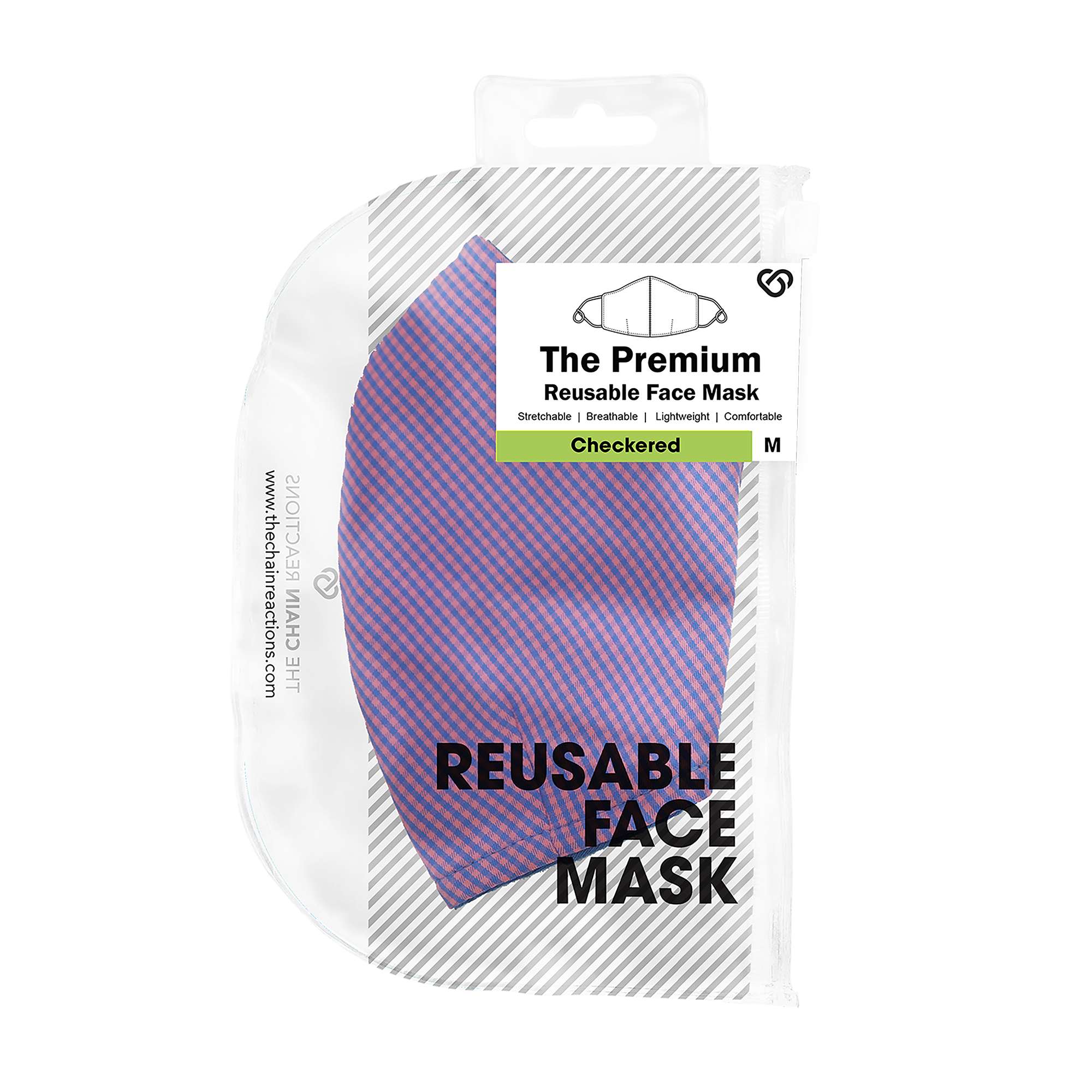 The Premium Reusable Face Mask in Shepherd Check Pink