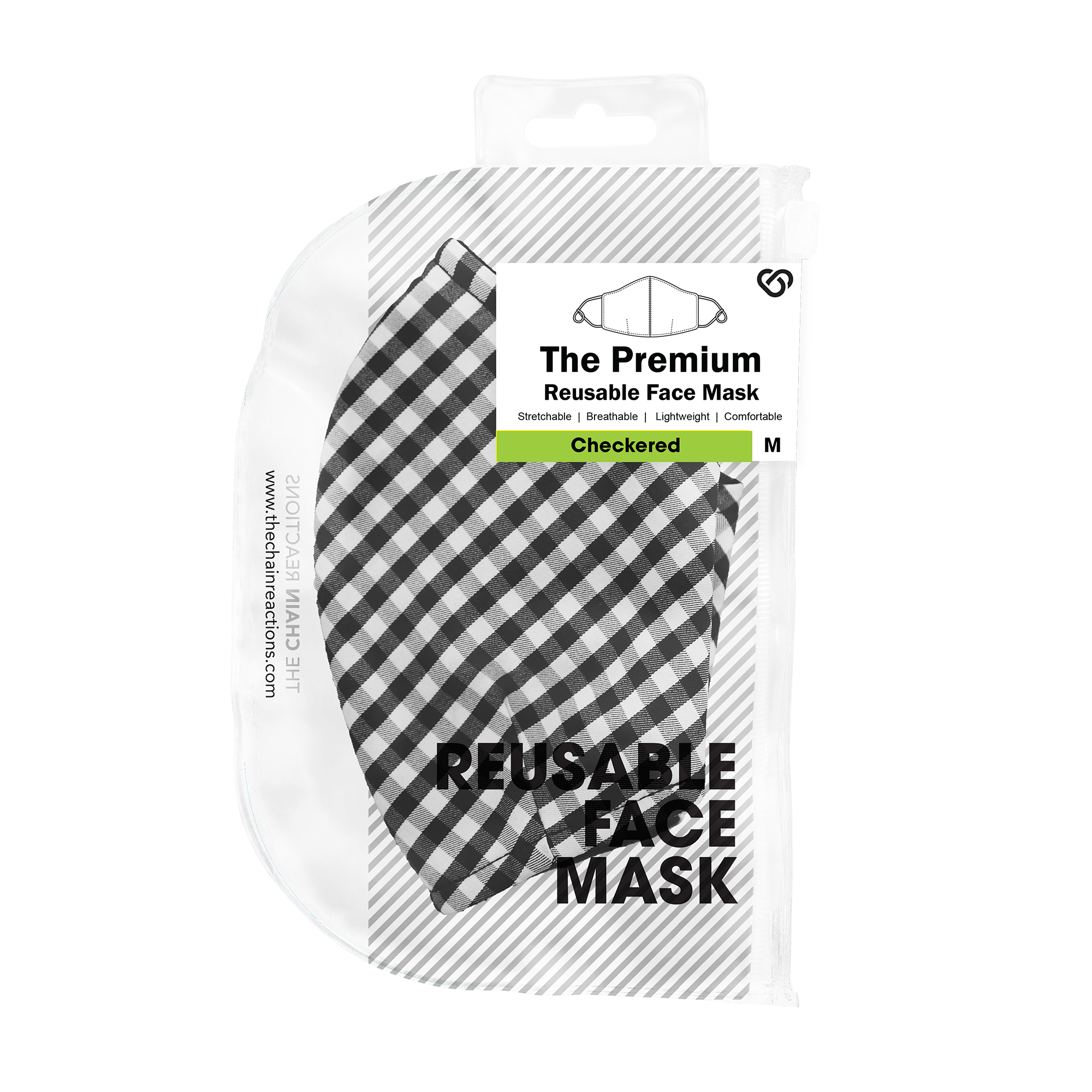 The Premium Reusable Face Mask in Gingham Black