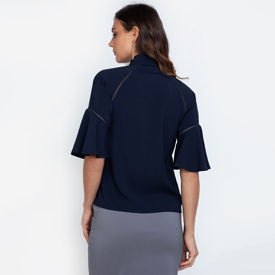 Simone Button Down in Navy