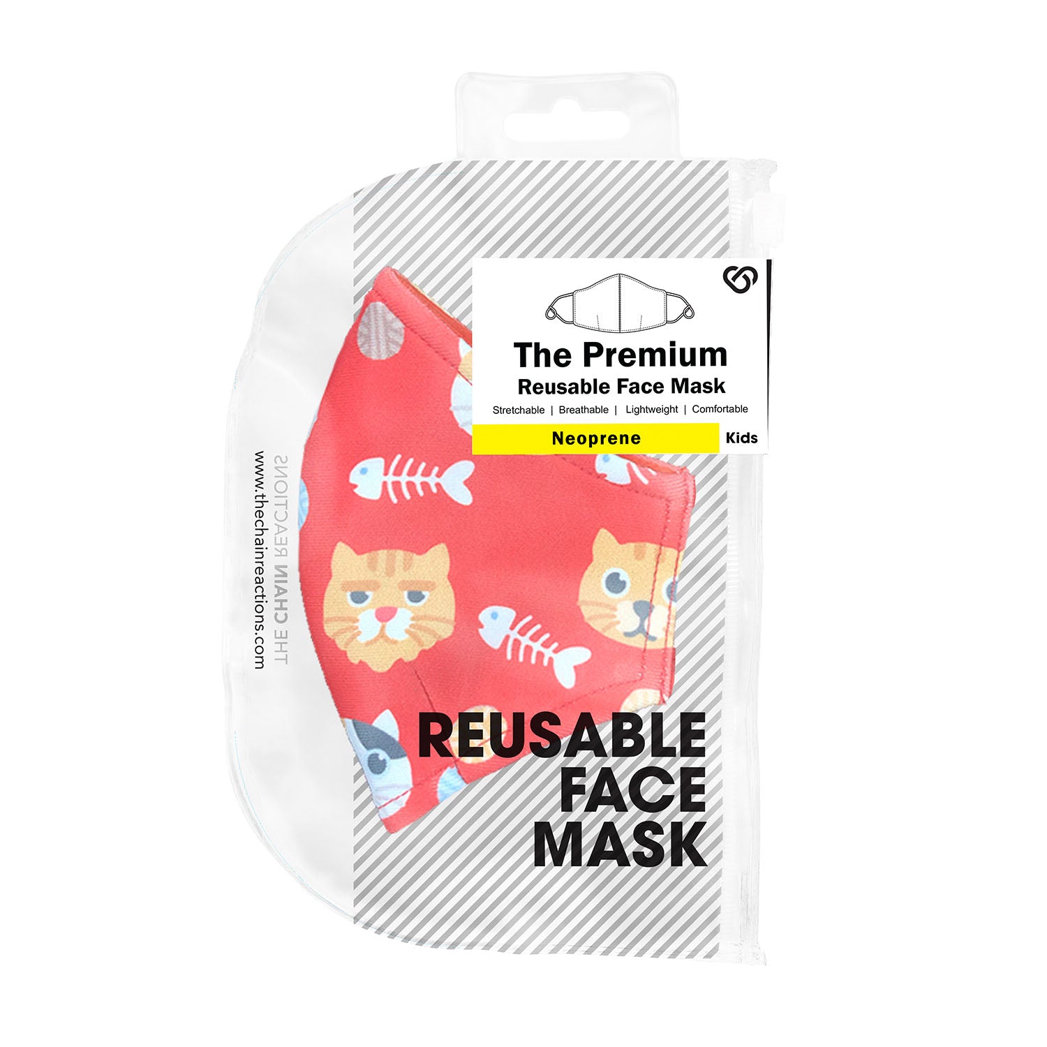 The Kids Premium Reusable Face Mask in Cats