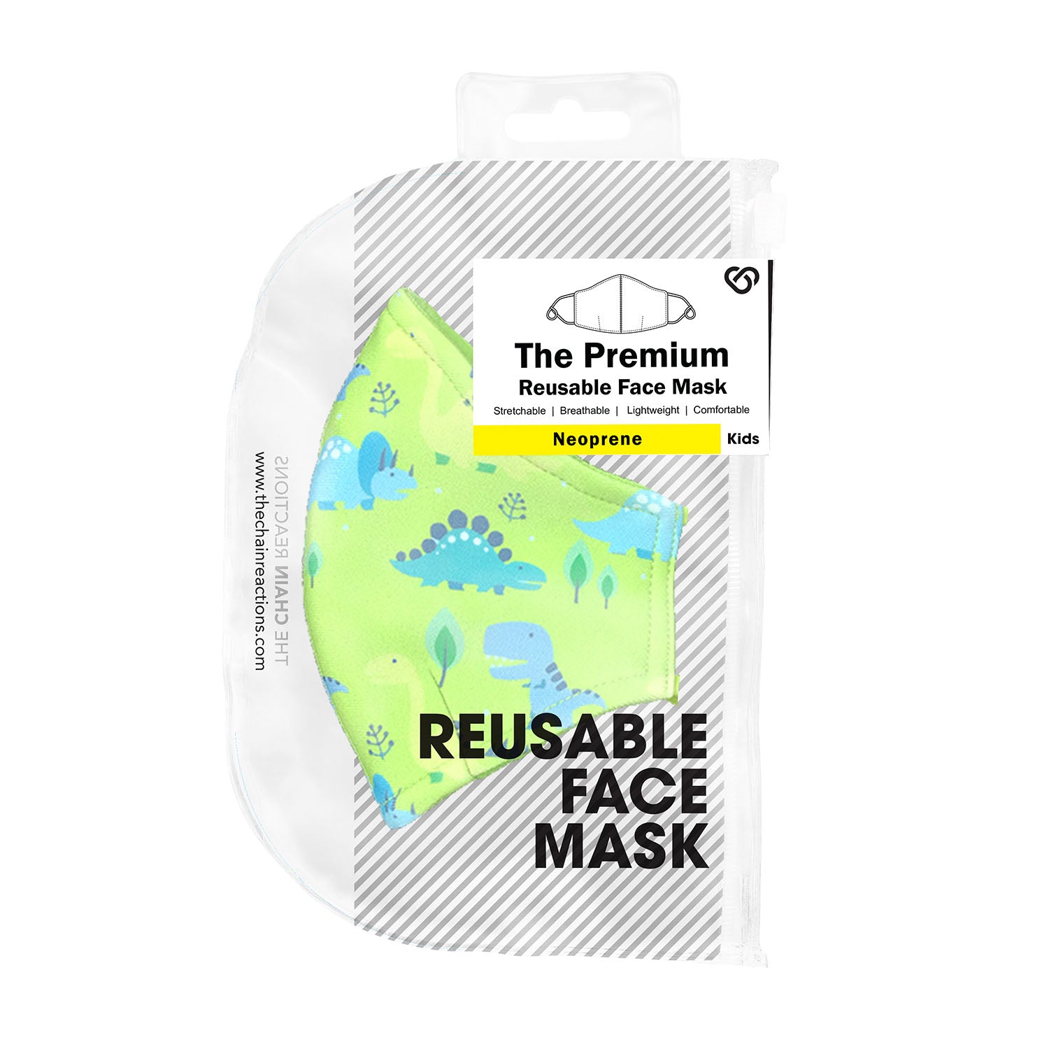 The Kids Premium Reusable Face Mask in Dinoland